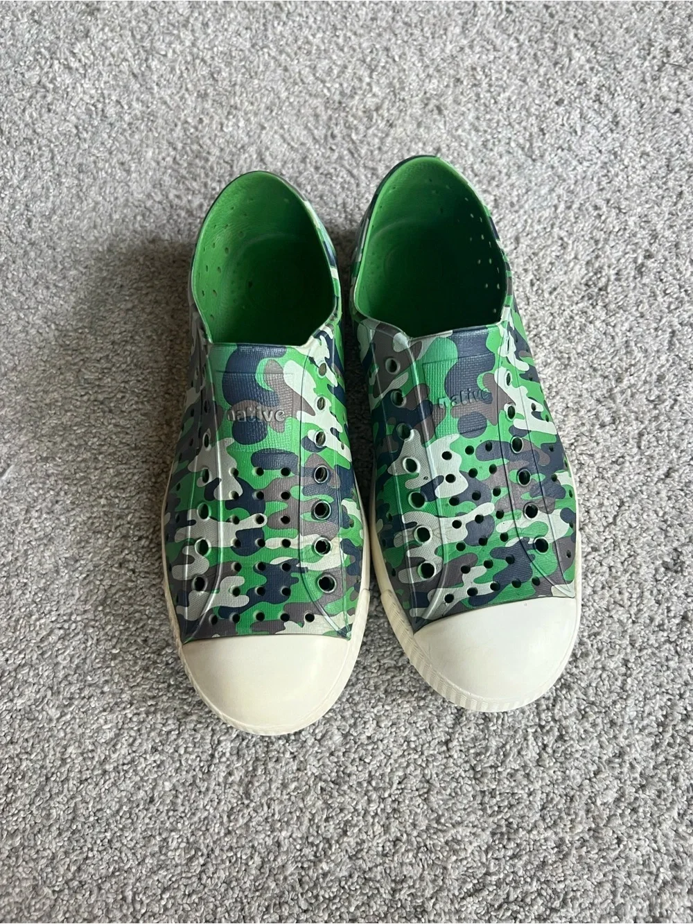 Native Size J3 Jefferson Camouflage Print Green Black Unisex Boys Shoes Sneaker